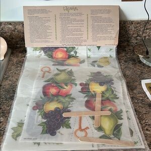 Fruit Harvest Decoupage Transfer Sheets - Peaches, Pears & Grapes